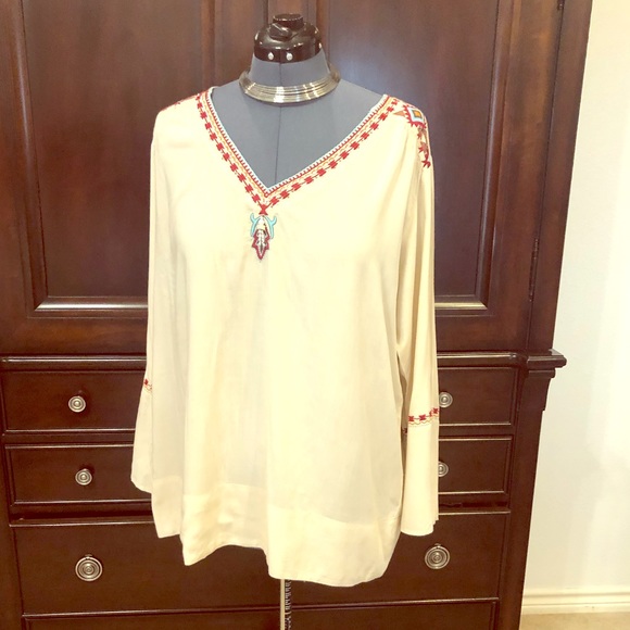 Cinco Ranch Tops - CINCO RANCHO XXL Shirt Blouse Southwest Beaded Top